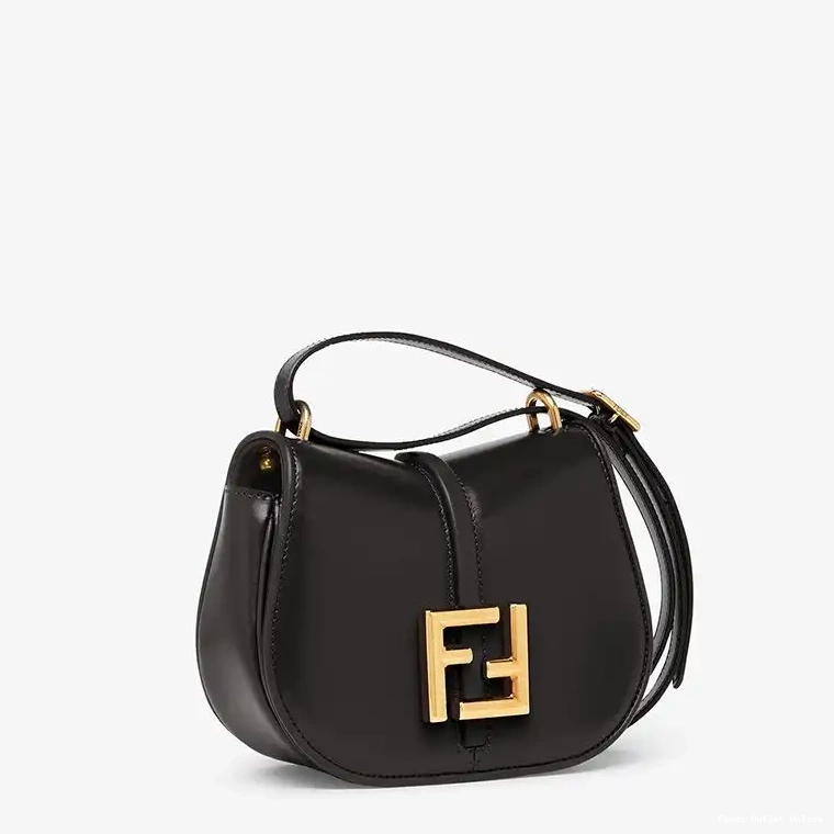 Affordable Mini Black C'mon Bag Calf In Fendi Leather 0613